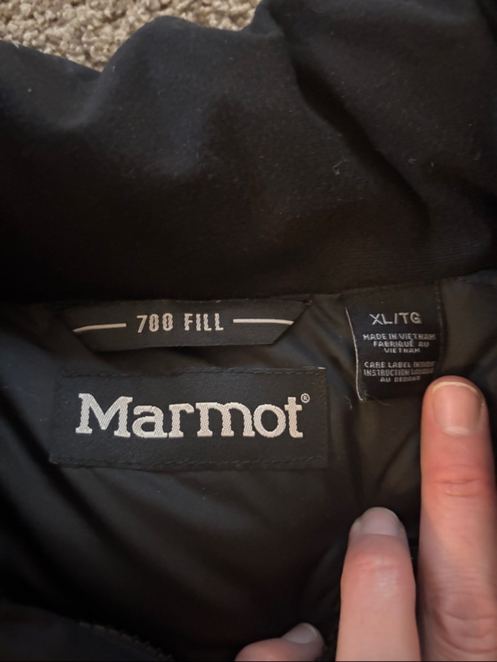 Marmot Men’s Black Down Puffer Jacket - Picture 3 of 3